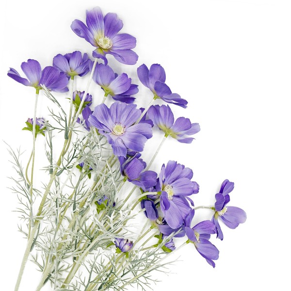 Purple Artificial Flowers Fake Cosmos Flowers, 2 Pcs Wedding Bouquets
