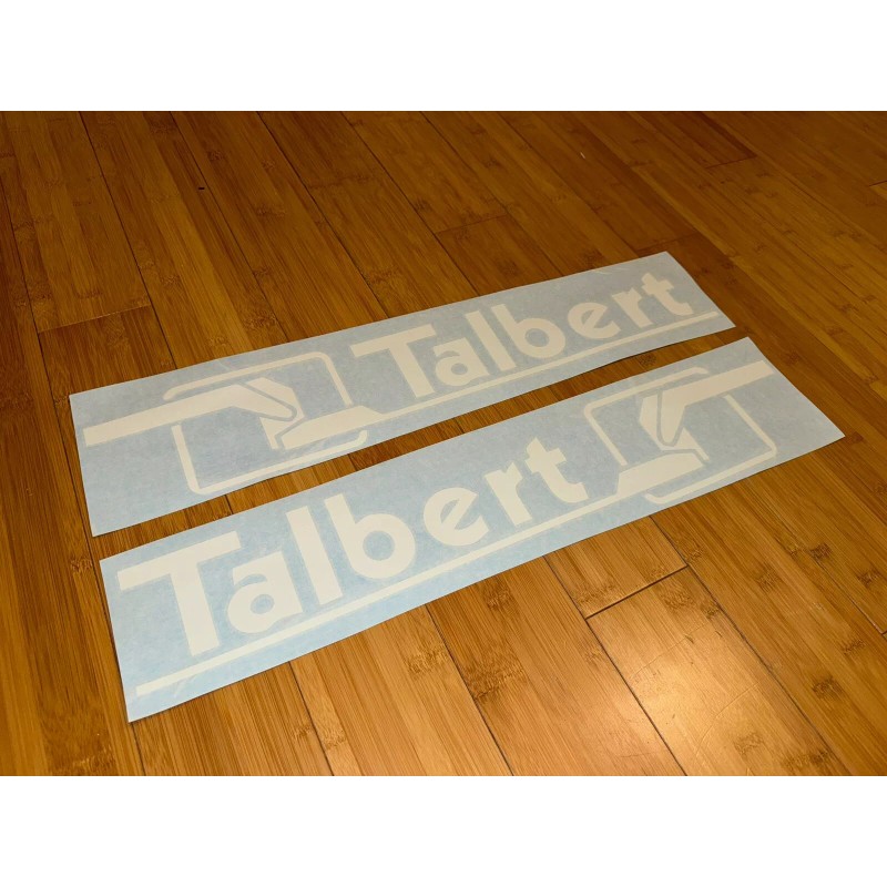 Talbert Trailers Replacement Stickers 24” (Set Of 2) White Decals