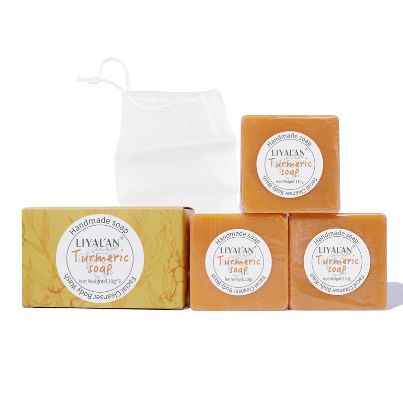 LIYALAN Turmeric Soap Bar 3.88 oz each Bar for Face
