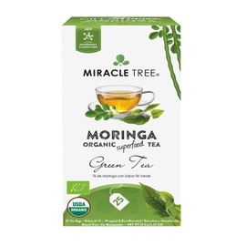 Miracle Tree - Organic Moringa Superfood Tea, 25 Individually Sealed Tea Bags, Green Tea (Keto, Detox, Energy & Immunity Booster, Vegan, Gluten-Free, Organic, Non-GMO, Decaffeinated)