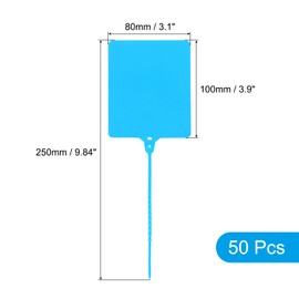 sourcing map Plastic Seals Shipping Tags, for Basket Labels Cable Labels Tags Product Identification Tags, Logistics Marking, Outdoor Tagging, 3.1x3.9 Inch Blue 50Packs
