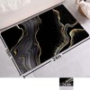 Bath Mat Rug-Gold Black Marble Pattern Rubber Non Slip Quick