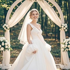 LQTSLFM Accessories for Bride to Be, Bridal Veil, Bridal Sash, Veil, Bride to Be Sash Veil Set, Women Hen Party Set for Bride, Bachelorette Party, White (white A)