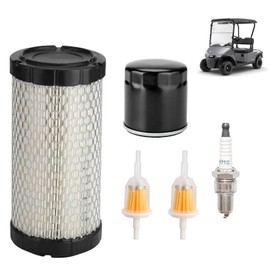 Air Filter 28463G01 Golf Cart Tune Up Kit for EZGO TXT RXV 2008 and up Gasoline Vehicles, for Kawasaki 4 Cycle Engines Parts, Oil Filter 607454 with 2Pcs Fuel Filter 72084G01 and Spark Plugs 607462