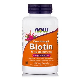 Now Biotin 10 mg (10000 mcg) Extra Strength 120 Vcaps