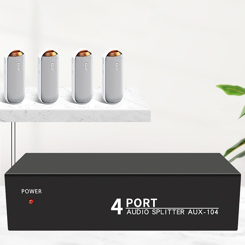 Tunghey RCA AUX Audio Splitter 1 in 4 Out, Stereo