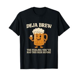 Funny Deja Brew Party Crew Beer Mug Graphic T-Shirt