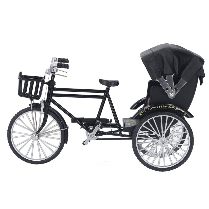 Rickshaw Model Retro Design Decorative Interesting Alloy 3 Wheel Rickshaw