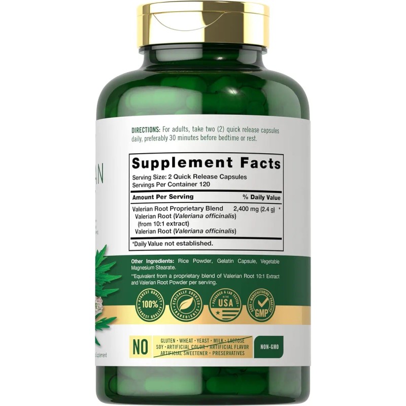 Cpsulas Raz De Valeriana 2400mg 240 Pzas Sin Gluten Sin