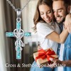 ONEFINITY Turquoise Cross Necklace 925 Sterling Silver Nurse Cross Pendant