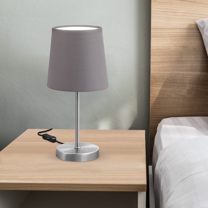 LED Table Lamp I Fabric Lamp Matte Nickel I E14