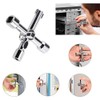 Utility 4-Way Multi-Functional Utilities Keys,Gas Key, 2 Pcs Electric Cabinet
