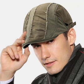 JFAN Peaked Caps for Men Adjustable Newsboy Flat Cap Barrett Hat Men's Flat Cap Peaky Blinders, Green
