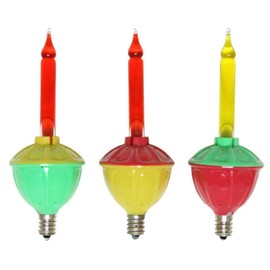 Vickerman C7 Multi-Colored Bubble Replacement Bulb - 3 per Pack - Red/Green/Yellow - UL Listed for Indoor/Outdoor Use - Festive Christmas Lights - Retro and Vintage Looking Bubble Lights