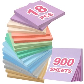 Joyberg 18 Pads Sticky Notes, 3x3” Aesthetic Sticky Notes, 9 colors of Neutral Notes for Office, School, Home Desks, and More, 50 Sheets/Pad