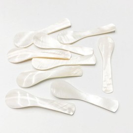 Hrlace 5 x White Mother of Pearl Spoons, Classic Caviar Serving Spoon, Small Soup Spoon, Tea Spoon, Egg Spoon, Dessert Spoon, Coffee Serving Spoon, Smoothie Spoon, Children's Spoon, Kitchen Tool, 9