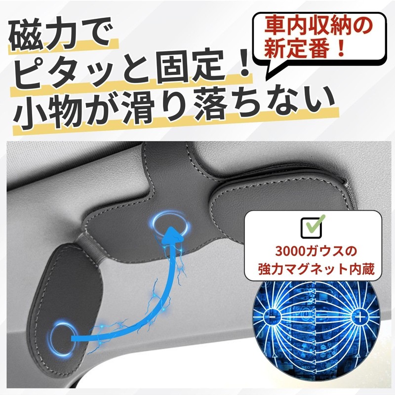 Sunglasses Holder, Leather, Car, Glasses Holder, Easy Installation, Glasses, Parking