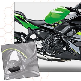 FOVPLUE Rear Passenger Footrests Foot Pegs for Kawasaki Ninja 650/Z650 2017-2025,Black