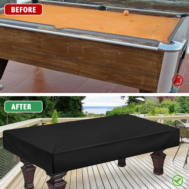 Funvalley Surperfect Pool Table Cover, 7FT Waterproof Billiard Table Cover,