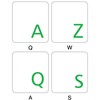 Online-Welcome French Azerty Transparent Keyboard Label Green
