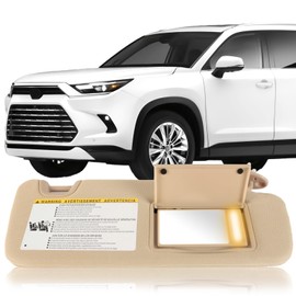 PEVAST Left Driver Side Sun Visor Compatible with Toyota Highlander 2014 2015 2016 2017 2018 2019 Sun Visor Replacement 74320-0E074-A0(Beige)
