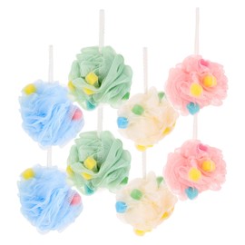 Ipetboom 8pcs Bath Shower Balls Soft Exfoliating Mesh Pouf for Gentle Skin Care Quick Drying Durable Spa Accessories for Refreshing Shower Experience Colors