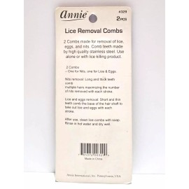 Annie - Stainless Steel Teeth Lice Removal Combs 2 pc (VTG)