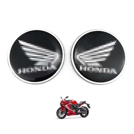 ShuaWdk Honda Sticker Logo Motorcycle Gas Tank Sticker Emblem Badge Decoration Cbr500rCbr 250r Cb650rCb1000r Racing Wing Decal (Black)