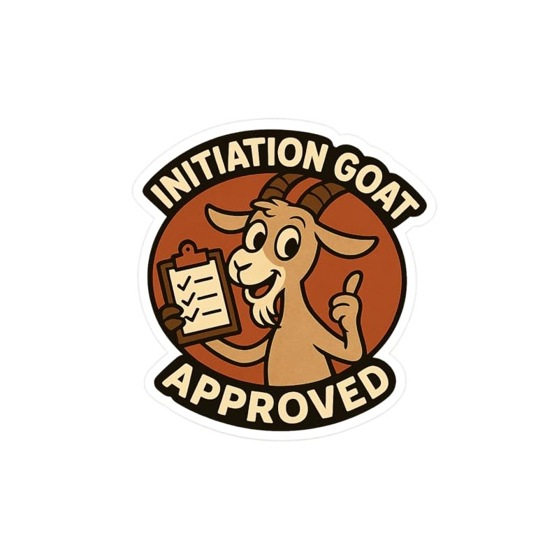 1950s Cartoon Goat with Clipboard and Checklist Sticker (3" x