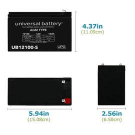 UPG UB12100-S 12V 10Ah BP10-12 PWL12V100 A512 10.0SR 10.0S Rechargeable SLA Battery