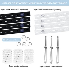 ZZXLLRO ZZXLLRO Pant Waist Tightener for Jeans, Jean Button Waist Tightener Suitable for Women Men Children (Pack of 4 Black + Pack of 8 White)