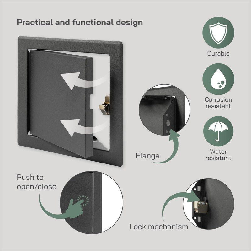 Vent Systems 6'' x 6'' Inch Anthracite Metal Access Panel