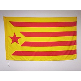 AZ FLAG Catalonia Estelada Vermella Flag 3' x 5' for a Pole - Independentist Catalan Groga Flags 90 x 150 cm - Banner 3x5 ft with Hole