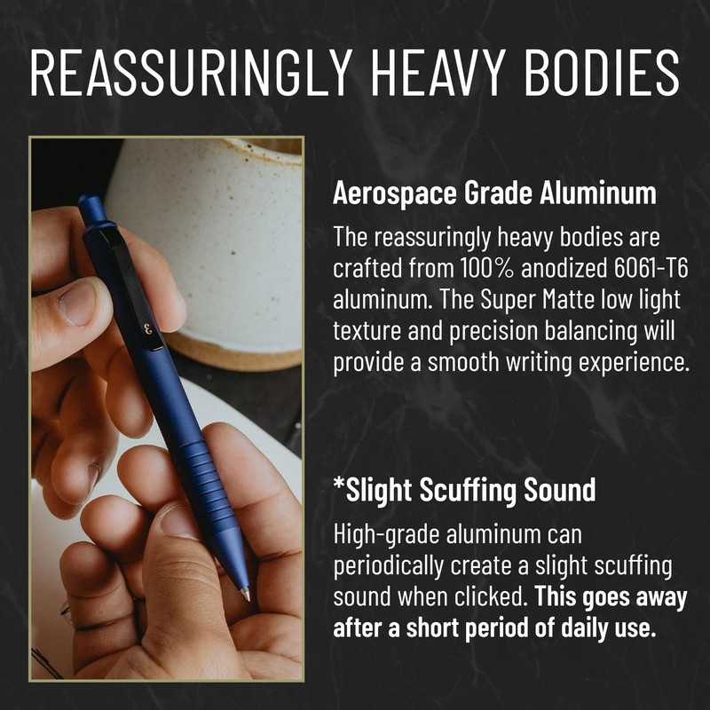 Everyman Midnight Super Matte Mini Click Pen | Compact Refillable