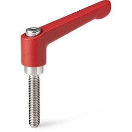 NBK Mechanical Components Clamp Lever (Male Thread) LDME-5-16-RD (Red)