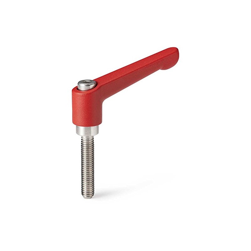 NBK Mechanical Components Clamp Lever (Male Thread) LDME-5-16-RD (Red)