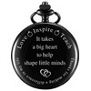 Hicarer Pocket Watch Teacher Arabic Numerals Pocket Watch for Men