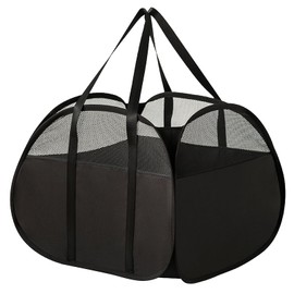 Collapsible Laundry Baskets, Tear Proof Pop Up Laundry Hamper with Large Capacity, Sturdy Foldable Laundry Basket, Easy to Carry Laundry Hamper for Home, Laundry Room, Bedroom, Dorm, Travel Black