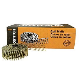 BOSTITCH Framing Nails, Thickcoat Round Head, 1-1/2-Inch by .080-Inch by 15 Degree Ring Shank Coil, Sliding Nail, 4,200-Pack (C4R80BDG)