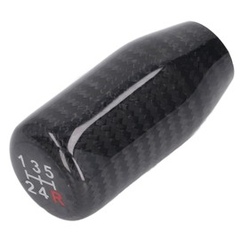Black 5 Gear Carbon Fibre Gear Shift Knob Replacement, 3 Adapters for Most Cars Included
