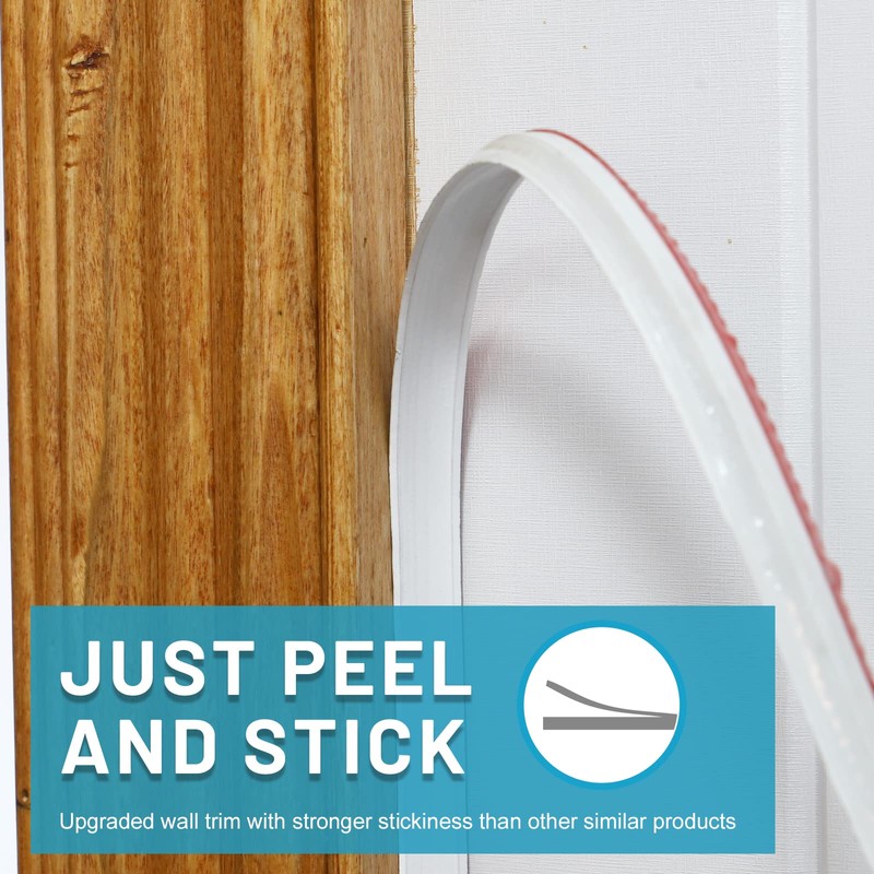 Flexible Trim Caulk Strip Wall Moulding Trim, 1/2 in x10