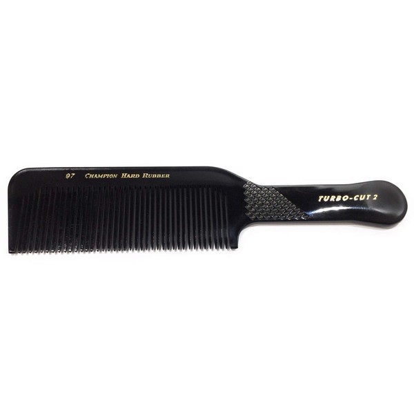 Champion 97 by Hercules Sägemann Turbo-Cut 2 Hair Cutting Comb Natural Rubber Teeth Fine 9.5 Inch Machine Cutting Comb Grip Back Extra Long (97-4770)