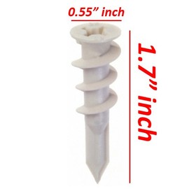 Wideskall Self Drilling Drywall Nylon Anchors Fit #8 - #10 Fastener Screws (Pack of 120)