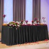 PARTISKY Black Polyester Rectangle Table Skirt, 6ft x 72in, Wrinkle
