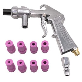 Nanairo-kan Sandblasting Gun Set, Sandblaster, Air Siphon, Abrasive Sand, Nozzle, Spraying, Set of 8