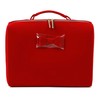 Estee Lauder Red Velveteen Makeup Cosmetics Train Case Travel Storage
