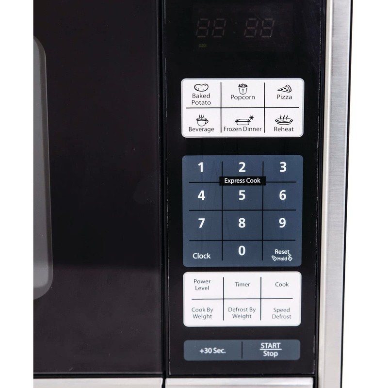Avanti 1.1CF 1000W Black with Stainless Steel Front Microwave -