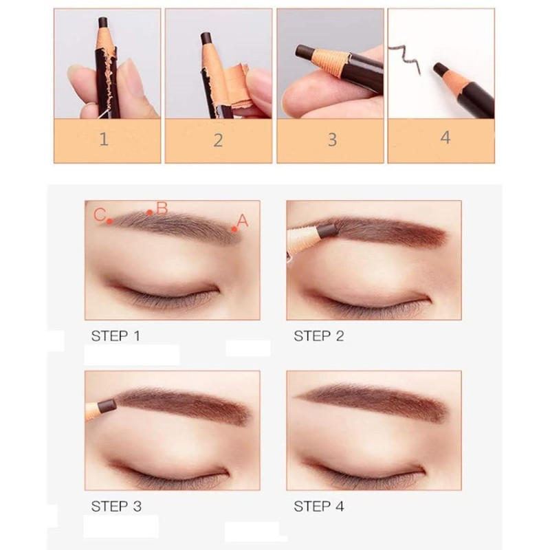 Teogneot 5 Pieces Eyebrow Pencil, Waterproof, Waterproof Eyebrow Pencils, Eyebrow