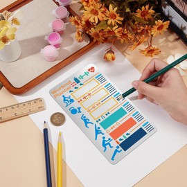 UNICRAFTALE Stainless Steel Campaign Templates Fitness Journal Stencils Reusable Planner Templates for Track Habits Exercise Scrapbooking DIY Paper Card Drawing Wood Burning