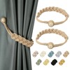 BEL AVENIR Jute Curtain Tiebacks Magnetic Woven Curtain Holdback Drapery